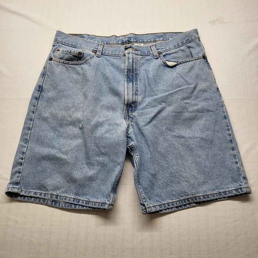 VTG Levis 550 Jean Shorts Mens 38 9 Inch Relaxed Fit Y2K Skater Light Wash Denim